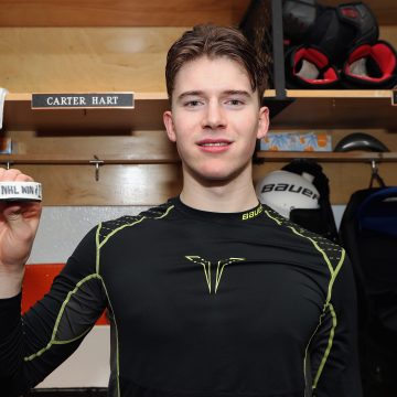 Carter Hart Wins Debut With Strong Start
